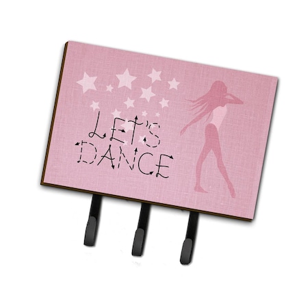 Carolines Treasures Lets Dance Linen Pink Leash or Key Holder BB5375TH68